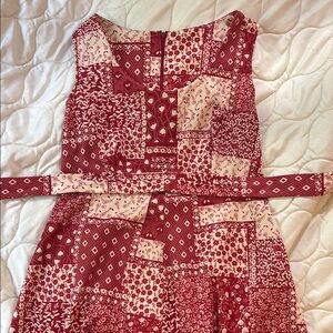 TRUE VINTAGE Red and White Patchwork Dress